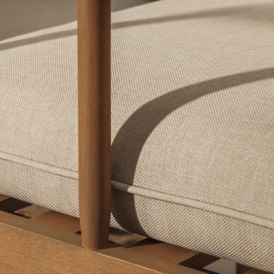 Set mobilier de grădină Mortlake lemn de eucalipt FSC, aspect de tec, bej deschis
