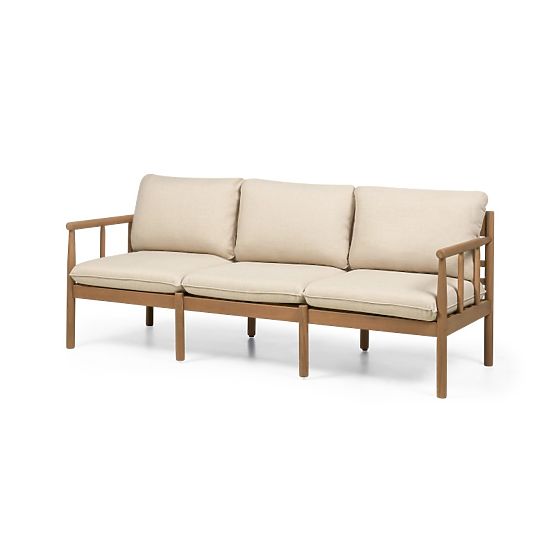Set mobilier de grădină Mortlake lemn de eucalipt FSC, aspect de tec, bej deschis