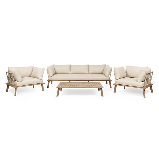 Set mobilier de grădină Penne lemn de eucalipt FSC, aluminiu, bej