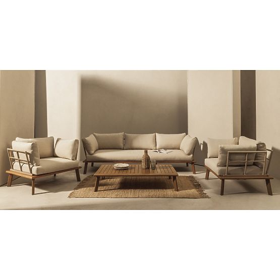 Set mobilier de grădină Penne lemn de eucalipt FSC, aluminiu, bej