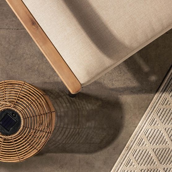 Set mobilier de grădină Porticello, aluminiu, lemn de salcâm FSC, aspect de tec, bej/negru