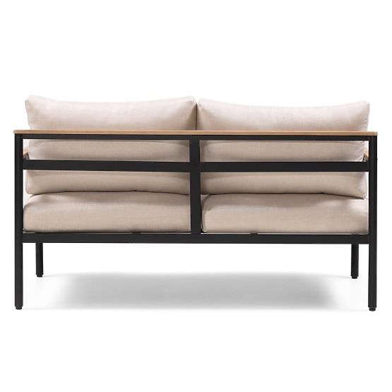 Set mobilier de grădină Porticello, aluminiu, lemn de salcâm FSC, aspect de tec, bej/negru