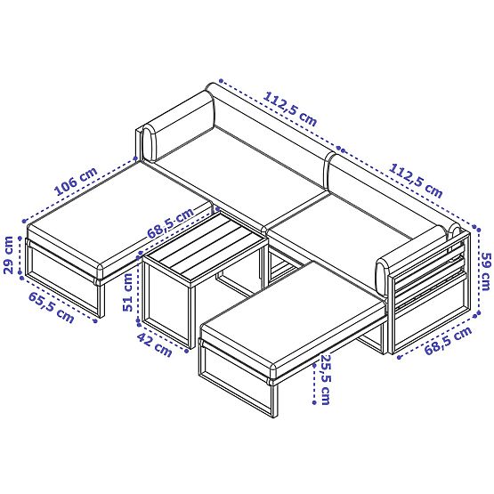 Set mobilier de grădină SANTO alb