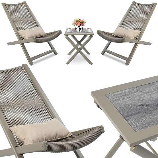 Set mobilier de terasă CHILL SAND șezlonguri și măsuță