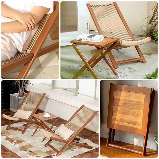 Set mobilier de terasă CHILL TOFFI șezlonguri și măsuță