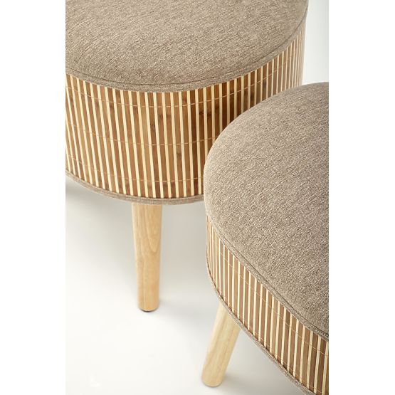 Set TICO de 2 taburete cu spațiu de depozitare, bej