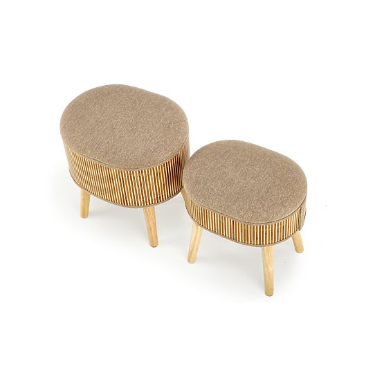 Set TICO de 2 taburete cu spațiu de depozitare, bej