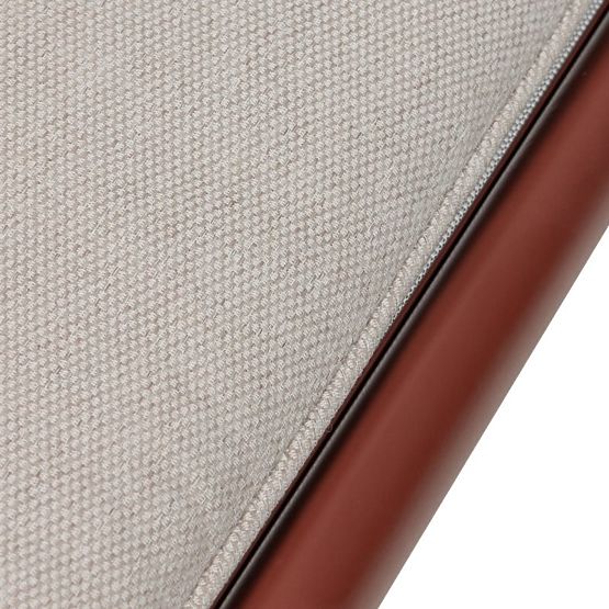 Șezlong de grădină Amarello reglabil, aluminiu, bej deschis/maro bordo