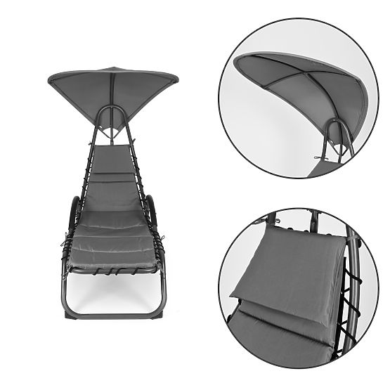 Șezlong de grădină cu baldachin oval mare ModernHome