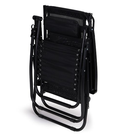 Șezlong de grădină cu spătar reglabil și copertină mobilă Modernhome - negru