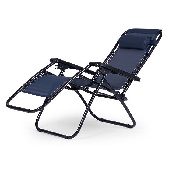 Șezlong de grădină cu spătar reglabil ZERO GRAVITY ModernHome - albastru