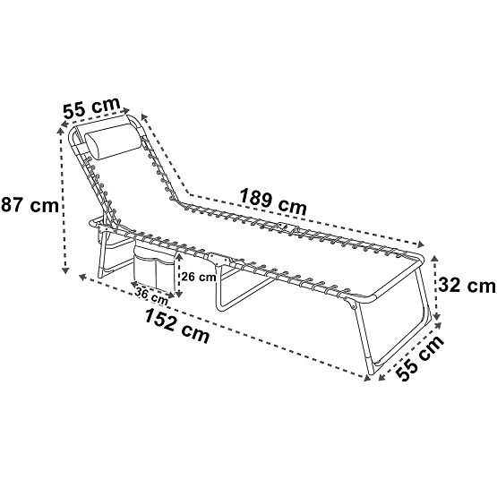 Șezlong de grădină pliabil reglabil FENIKS negru