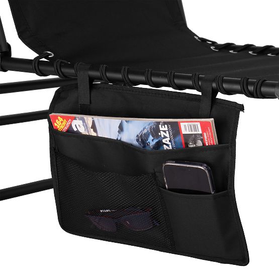 Șezlong de grădină pliabil reglabil FENIKS negru