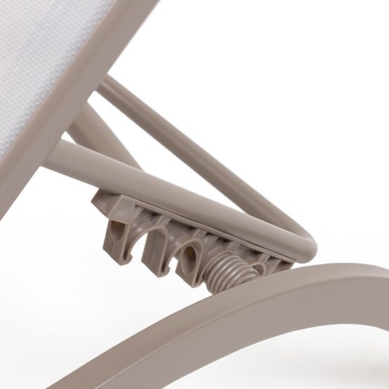 Șezlong de grădină Sandy reglabil, gri deschis/bej