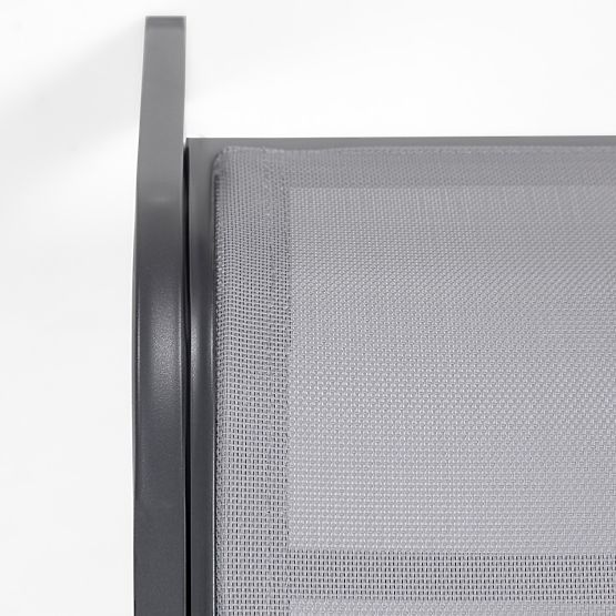 Șezlong de grădină Sandy reglabil, gri/gri închis