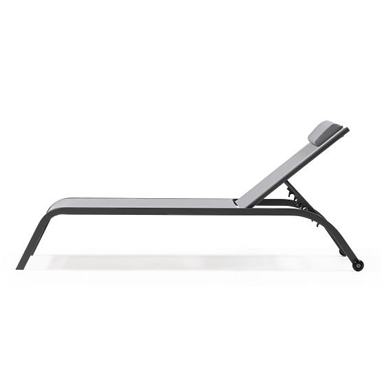 Șezlong de grădină Sandy reglabil, gri/gri închis