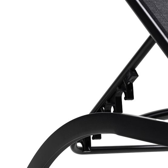 Șezlong de grădină Sandy reglabil, negru/grafit