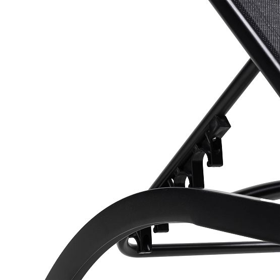 Șezlong de grădină Sandy reglabil, negru/grafit