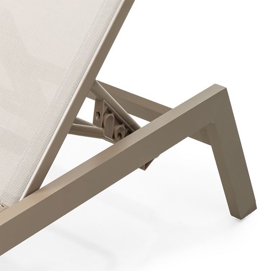 Șezlong de grădină Shelly reglabil, din aluminiu, bej