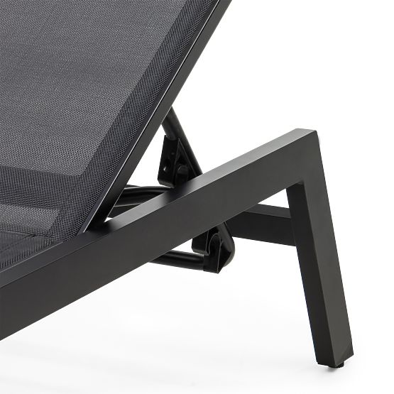 Șezlong de grădină Shelly reglabil, din aluminiu, grafit