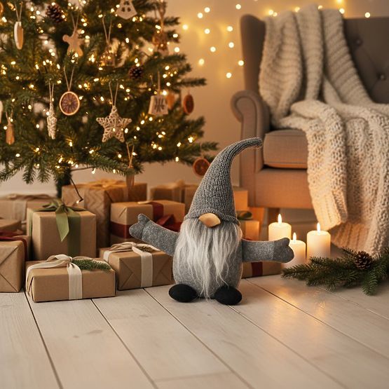 Spiriduș de Crăciun 35 cm YX045 GRI