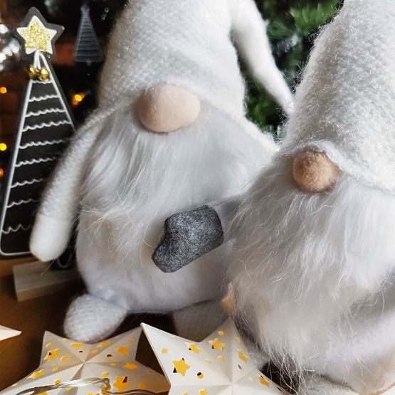 Spiriduș de Crăciun YX068 50cm Alb