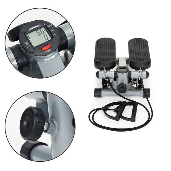 Stepper cu extensoare pentru exerciții de fitness cu contor