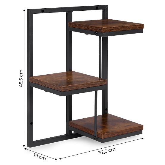 Suport de perete pentru flori, raft suspendat pentru flori, decor 3 niveluri loft ModernHome