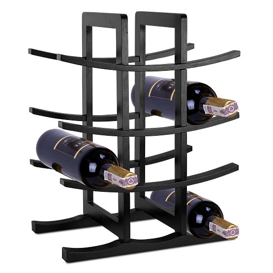 Suport de vin din bambus Todgar negru