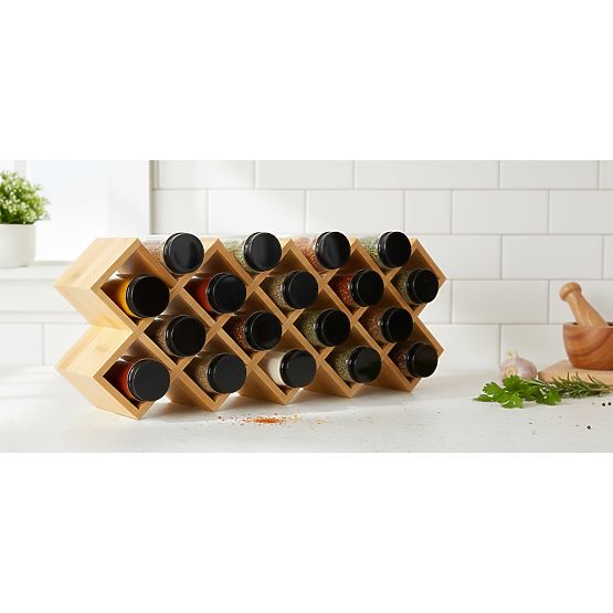 Suport din bambus pentru condimente KOCHEN 18 borcane