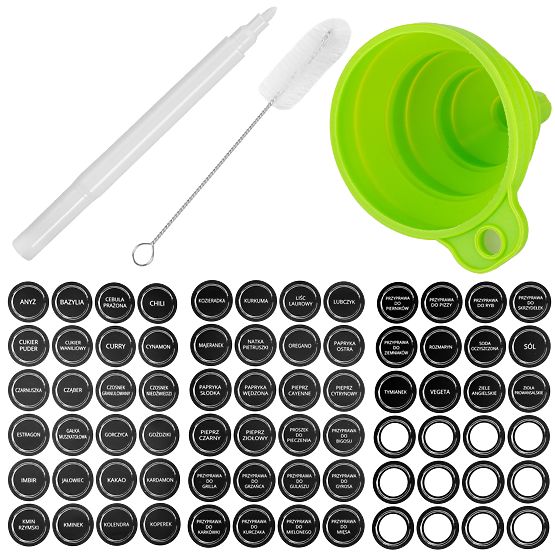 Suport etajat pentru condimente ENELDO 24 borcane + 72 etichete