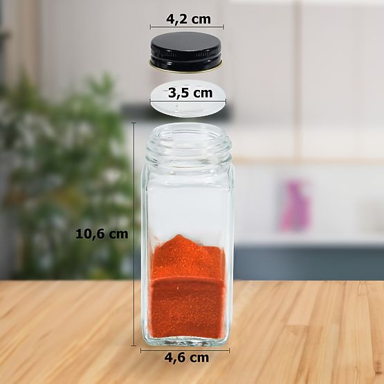 Suport etajat pentru condimente ENELDO 24 borcane + 72 etichete