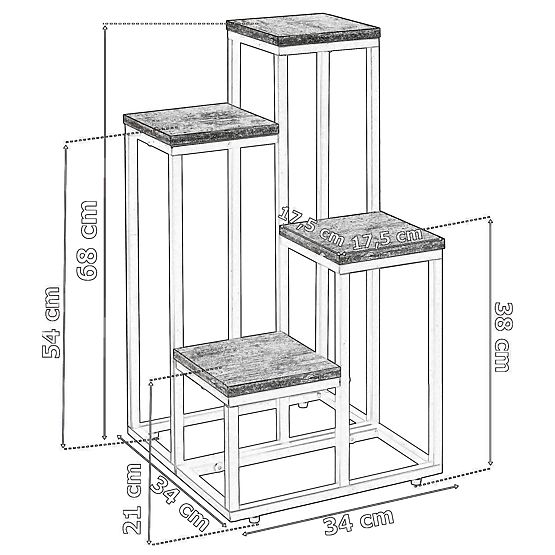 Suport metalic pentru flori MOGREN marmură albă