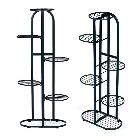 Suport modern din metal pentru flori cu 6 niveluri, negru