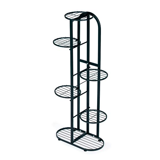 Suport modern din metal pentru flori cu 6 niveluri, negru