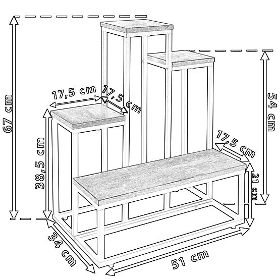 Suport pentru flori ANTIRES marmură albă metalic