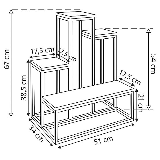 Suport pentru flori ANTIRES marmură neagră