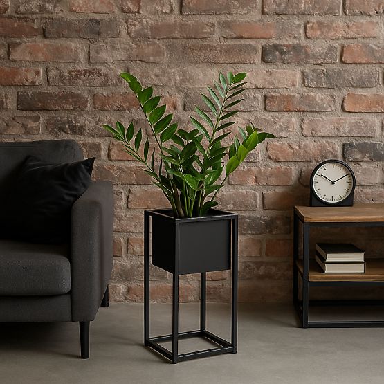 Suport pentru flori Concove loft 40 cm negru