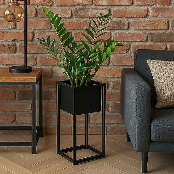Suport pentru flori Concove loft 40 cm negru