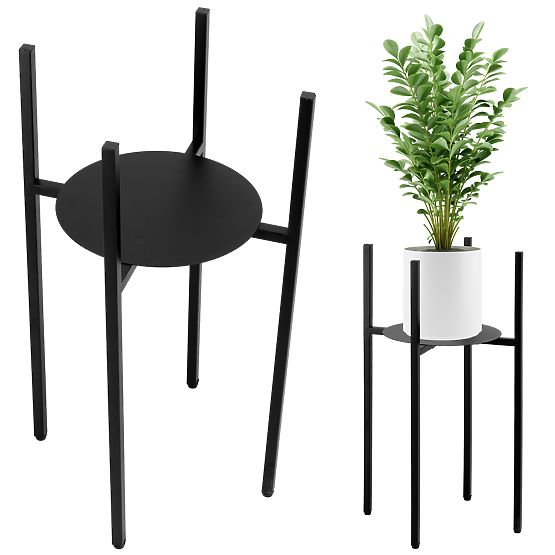 Suport pentru flori loft Torre 60 cm negru