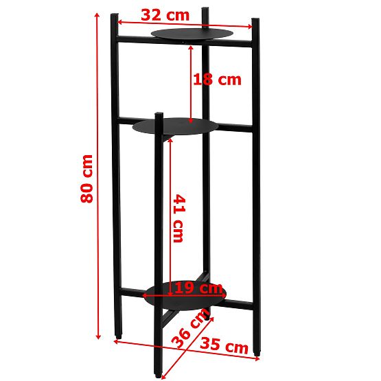 Suport pentru flori loft Tretorri Suport negru pentru flori