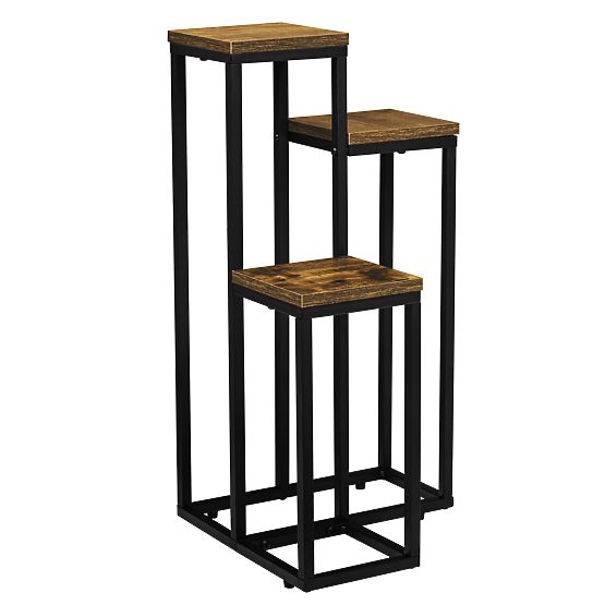 Suport pentru flori negru Munir Rustic stejar antichizat