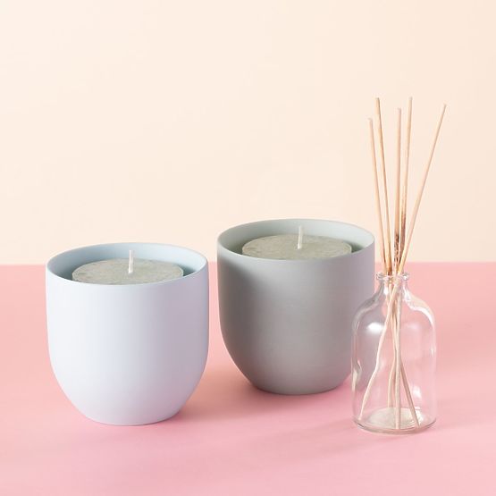 Suport pentru lumânări SHIRE culoare albastru deschis stil modern pentru interior ameliahome