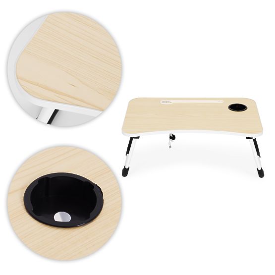 Suport pliabil pentru laptop 60x40 cm cu lampă și ventilator ModernHome