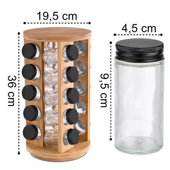 Suport rotativ din bambus pentru condimente ROTOR