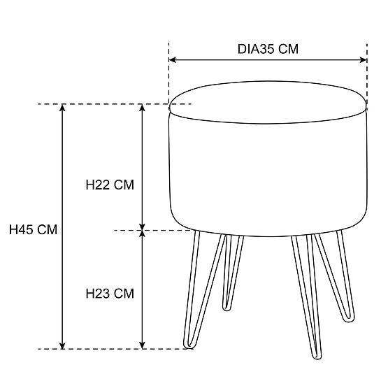 Taburet din catifea cu spațiu de depozitare LILI Negru