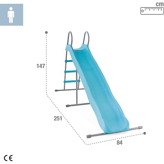 Tobogan de grădină pentru copii 244 cm mare oțel plastic INTEX 44107