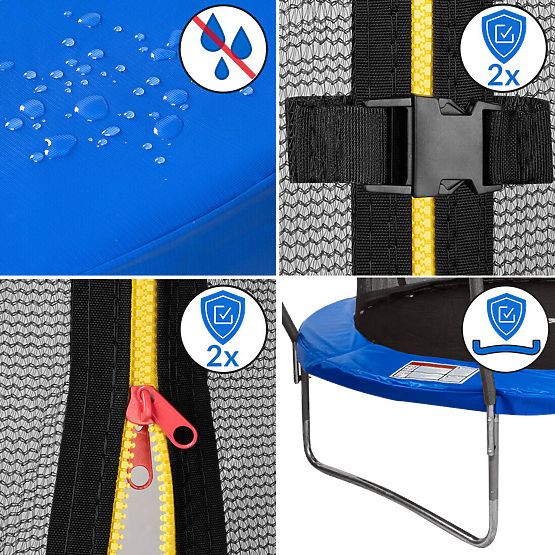 Trambulină cu plasă de protecție și scară HENZEN 305 cm albastră FT10