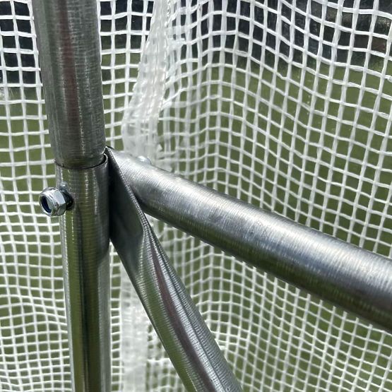 Tunel de seră de grădină 3x2x2 m cadru metalic multifuncțional folie albă 2 intrări