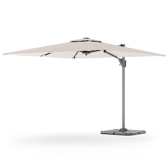 Umbrelă de grădină cu braț Shade 4x3 m cu husă, rotativă 360°, bej